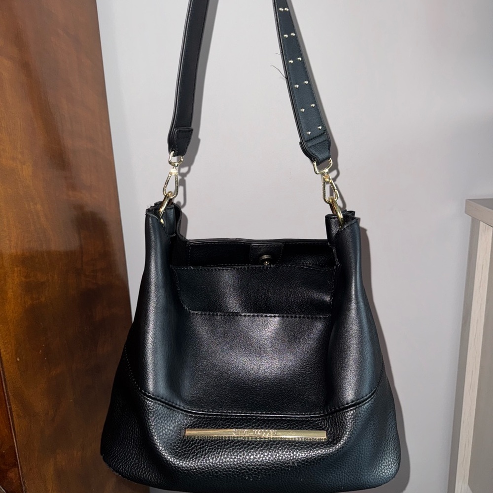Black Leather Steve Madden Shoulder Bag